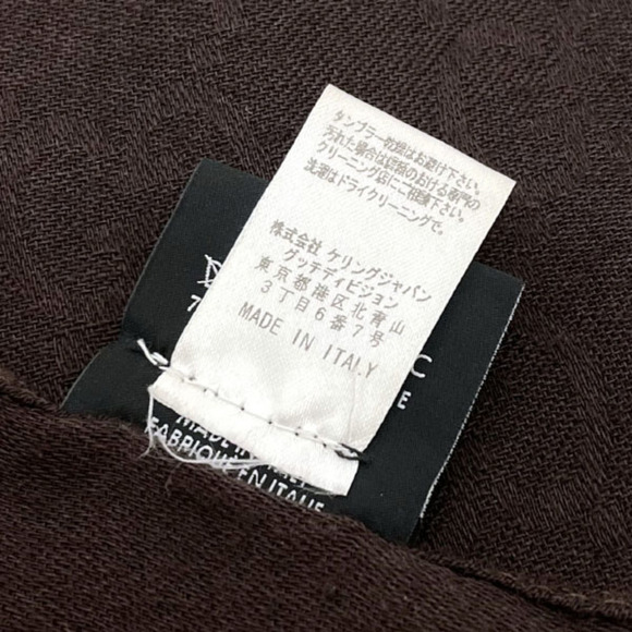 Gucci Stole GG Pattern Scarf Wool Silk Dark Brown 165904 GUCCI Shawl YY-14171
